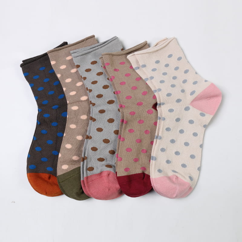 Moda Dot Spun Silk Jacquard Super Soft Lady Socks