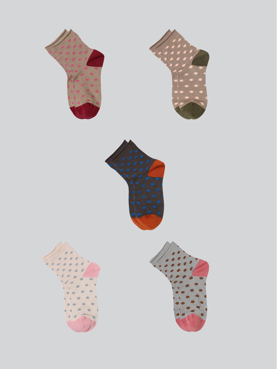 Moda Dot Spun Silk Jacquard Super Soft Lady Socks