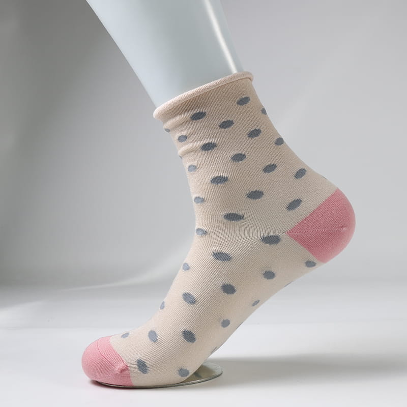 Moda Dot Spun Silk Jacquard Super Soft Lady Socks