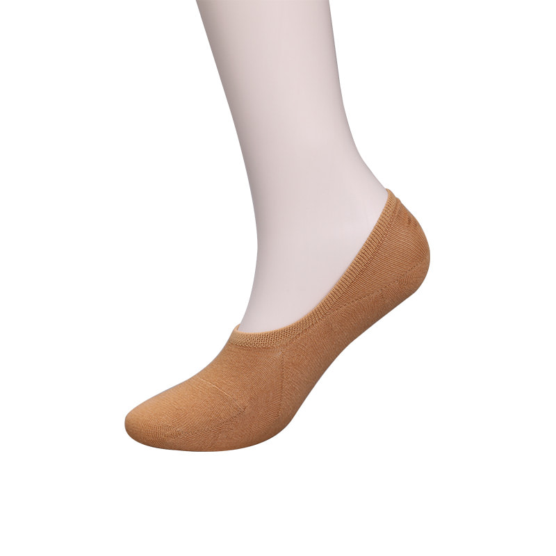 Algodão de cor natural, malha, meias femininas invisíveis costuradas à mão WSD1401