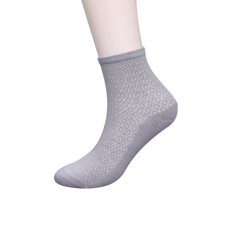 Bolsa de nylon de fibra de bambu macia, meias femininas casuais finas e pequenas de diamante, meias femininas costuradas à mão WSD1689