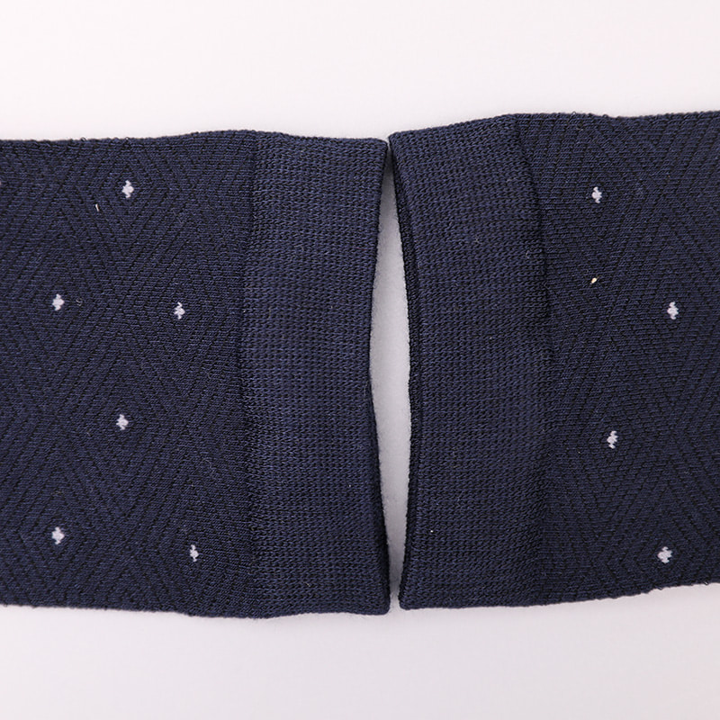 Nylon de seda fiado macio envolto em amônia, invisível em forma de diamante pequeno ponto jacquard costurado à mão meias masculinas grossas de inverno WSD2851