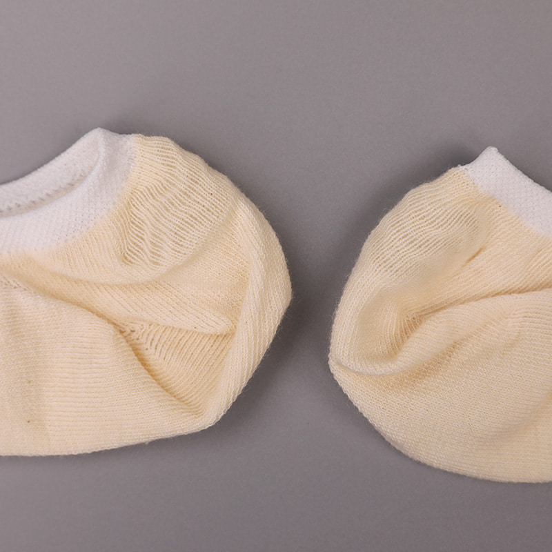 Algodão de cor natural, malha, meias femininas invisíveis costuradas à mão WSD1401