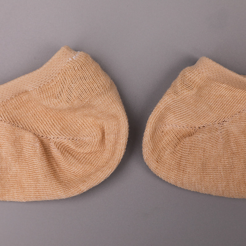 Algodão de cor natural, malha, meias femininas invisíveis costuradas à mão WSD1401