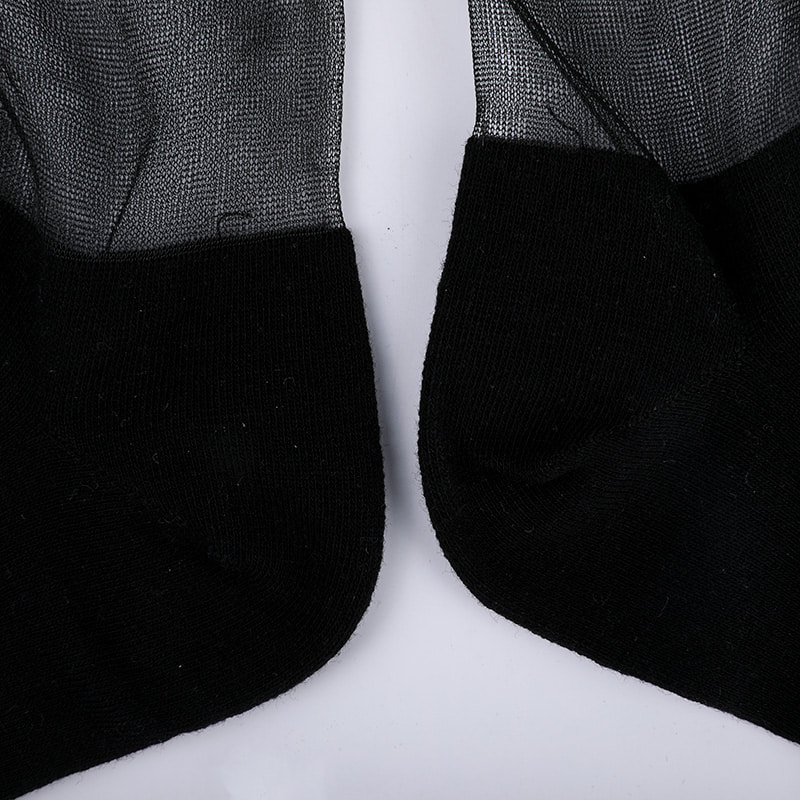 Moda vidro seda algodão inferior meias femininas costura transparente seda bowknot meias femininas de seda cristal meias femininas wsd1911