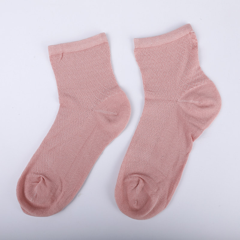 Bolsa de nylon de fibra de bambu macia, meias femininas casuais finas e pequenas de diamante, meias femininas costuradas à mão WSD1689