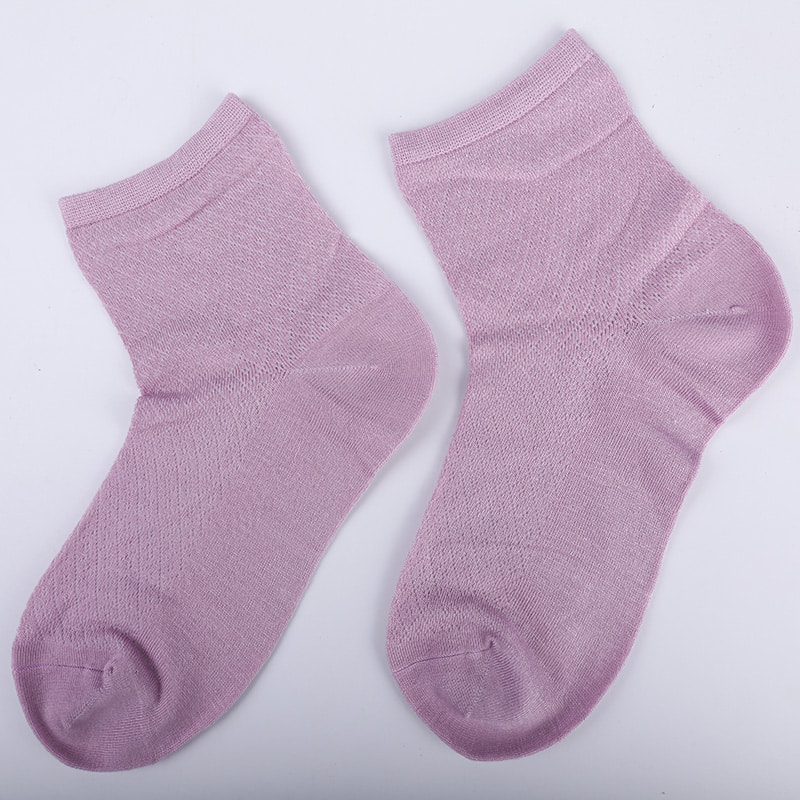 Bolsa de nylon de fibra de bambu macia, meias femininas casuais finas e pequenas de diamante, meias femininas costuradas à mão WSD1689