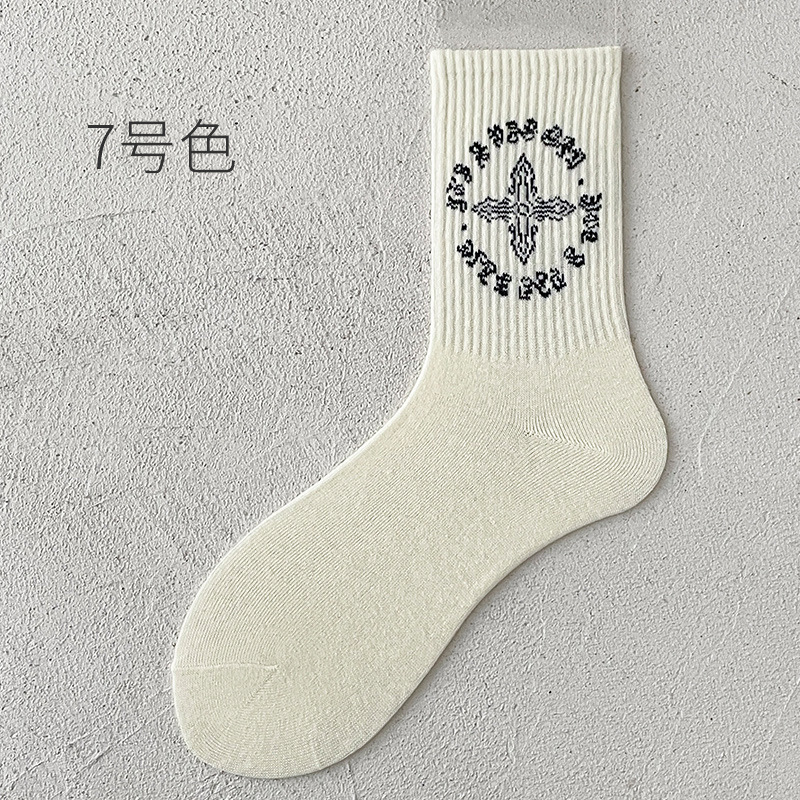 Oem Moq Fast Sample Designer Casual Logotipo Personalizado Mens Algodão Jacquard Crew Socks